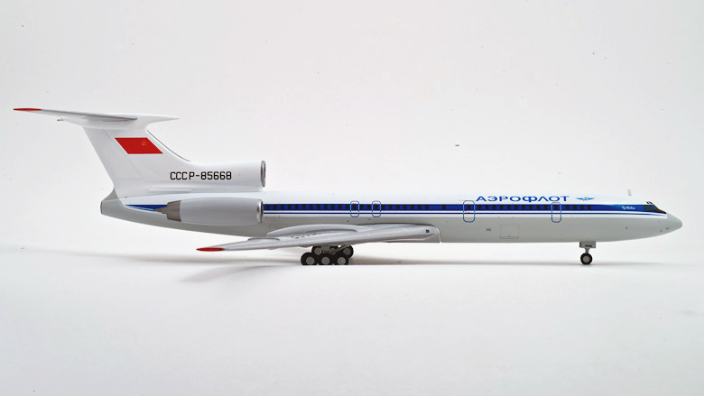 Aeroflot Tu-154M airplane scale model.