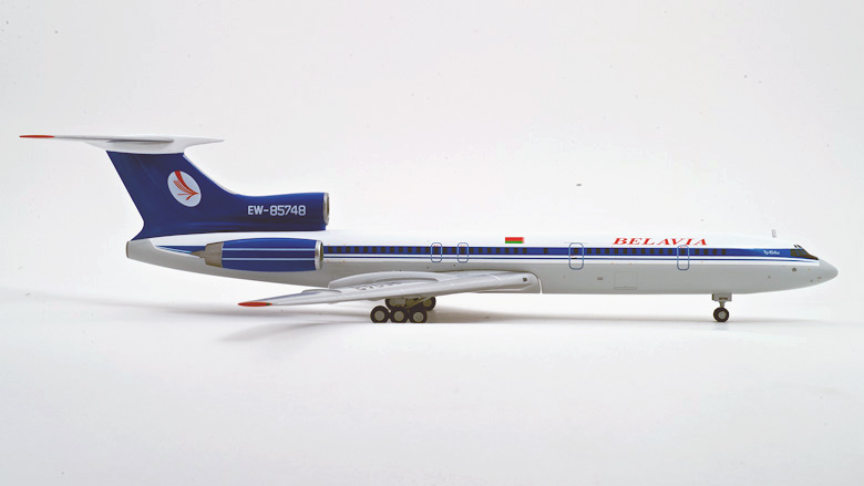 Belavia Tu-154M airplane scale model.